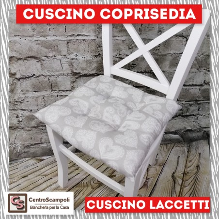 Cuscini per sedia laccetti Cuore grigio