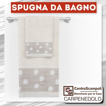 ASCIUGAMANI SET SPUGNA BAGNO POIS PANNA