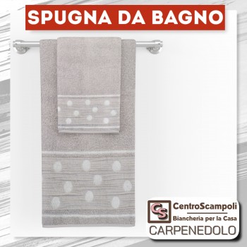 ASCIUGAMANI SET SPUGNA BAGNO POIS GRIGIO