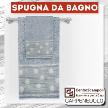 ASCIUGAMANI SET SPUGNA BAGNO POIS AZZURRO