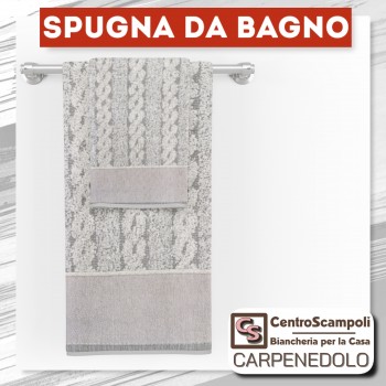 ASCIUGAMANI SET SPUGNA BAGNO NATURALE TRECCIA