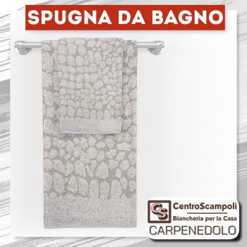 ASCIUGAMANI SET SPUGNA BAGNO NATURALE MACULATO