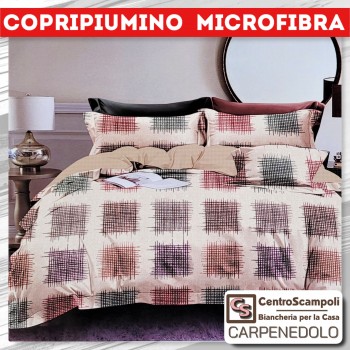 Copripiumino matrimoniale in microfibra block side