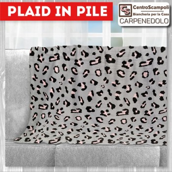 Plaid in pile matrimoniale Leopard