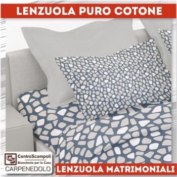 Lenzuola matrimoniali in cotone blue night