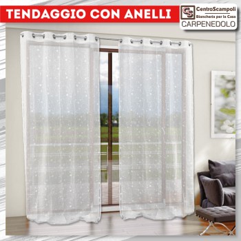 Tenda a pannello tenda con anelli Tendaggio Lorenza bianco