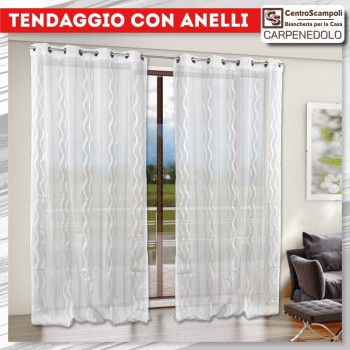 Tenda a pannello tenda con anelli Tendaggio Michela bianco glitter