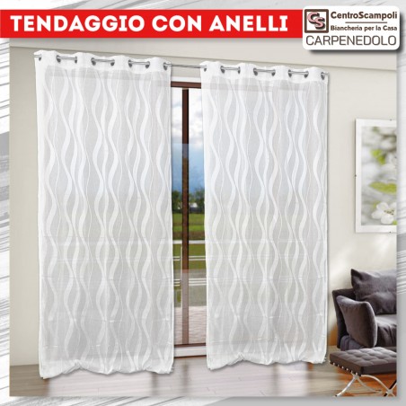 Tenda a pannello tenda con anelli Tendaggio Debora bianco