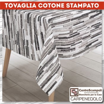 Tovaglia cotone stampato 140x180 Alicante nero