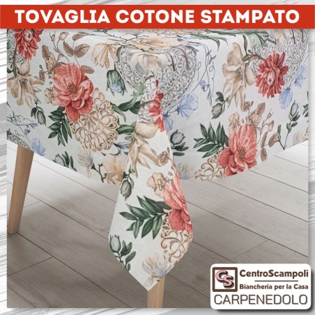 Tovaglia cotone stampato 140x180 Floriana