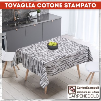 Tovaglia cotone stampato 140x240 Alicante nero