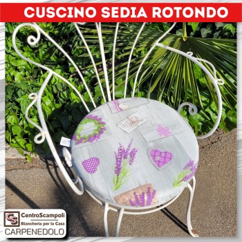 Cuscino copri sedia rotondo Lavanda & Love