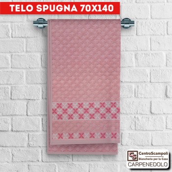 Telo doccia salvietta asciugamano in spugna Teddy rosa