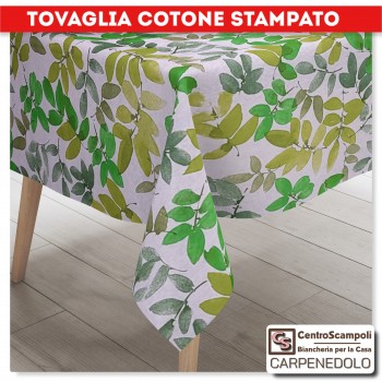 Tovaglia cotone stampato 140x180 NATURE VERDE