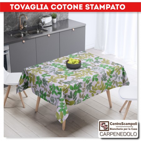 Tovaglia cotone stampato 140x180 NATURE VERDE