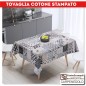 Tovaglia cotone stampato 140x180 MAIOLICA NERA