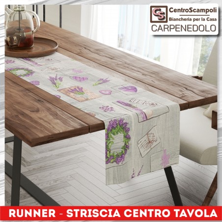 Runner striscia centro tavola 45x140 LAVANDA & LOVE