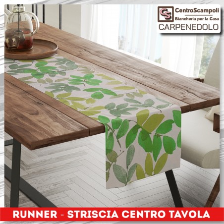 Runner striscia centro tavola 45x140 NATURE VERDE