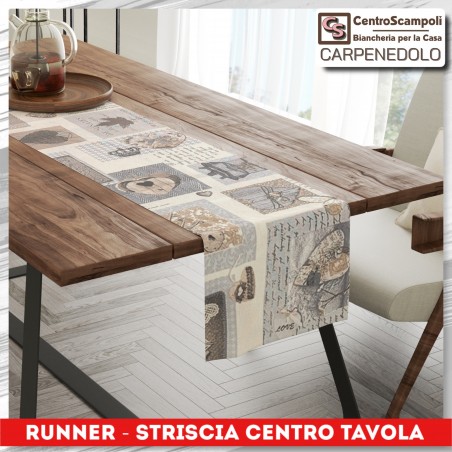 Runner striscia centro tavola 45x140 POESIA BEIGE