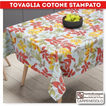 Tovaglia cotone stampato 140x180 NATURE ROSSO