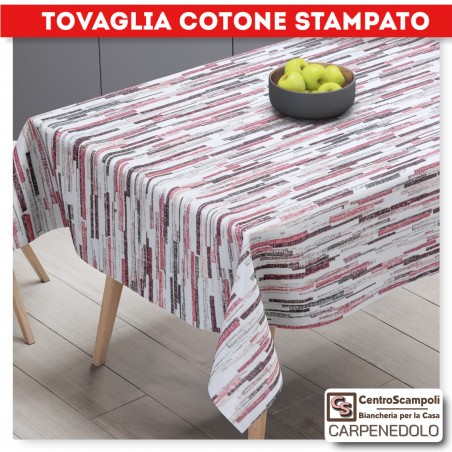 Tovaglia cotone stampato 140x180 ALICANTE ROSSO