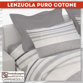 Lenzuola una piazza e mezza puro cotone Fast line Set completo letto - Centro Scampoli Carpenedolo