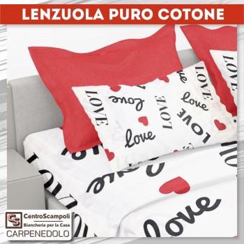 Lenzuola una piazza e mezza puro cotone Super love