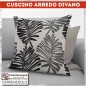 Cuscino divano arredo casa 50x50 palma nero