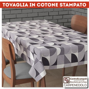 Tovaglia cotone stampato 140x180 claudia grigio