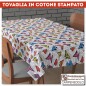 Tovaglia cotone stampato 140x240 Federica grigio