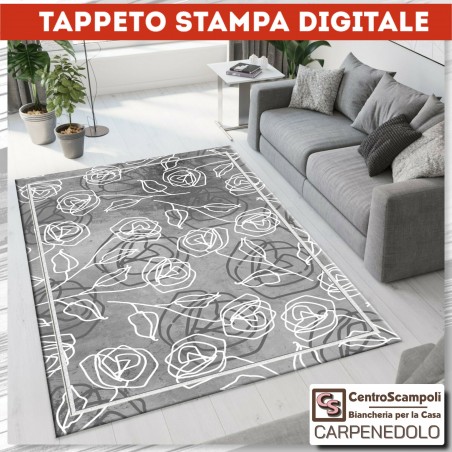 Tappeto salotto moderno 140x200 Nizza grigio