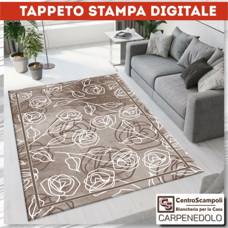 Tappeto moderno 170x240 Tappeto salotto Nizza moro