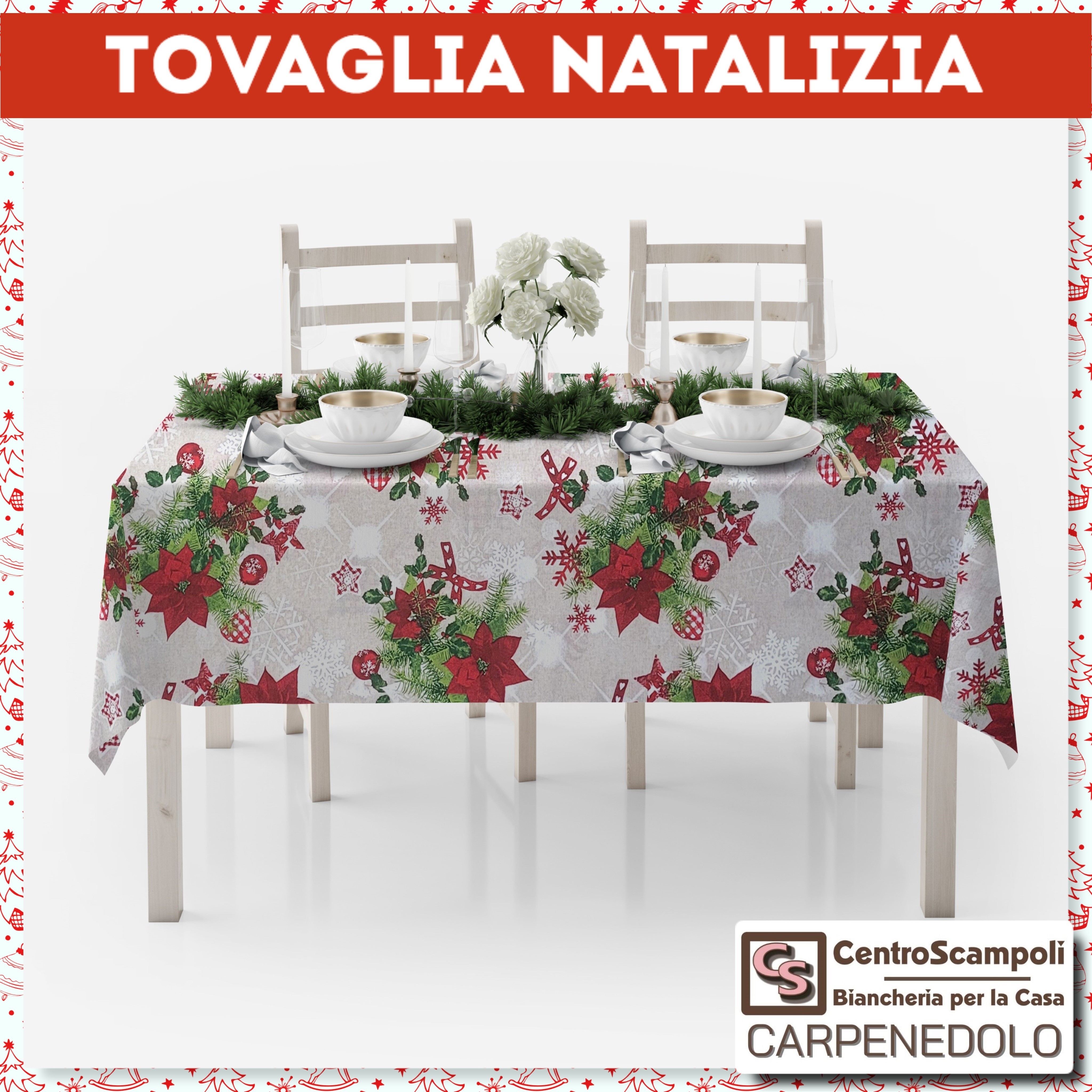 Tovaglia cotone stampato 140x240 Claudia beige