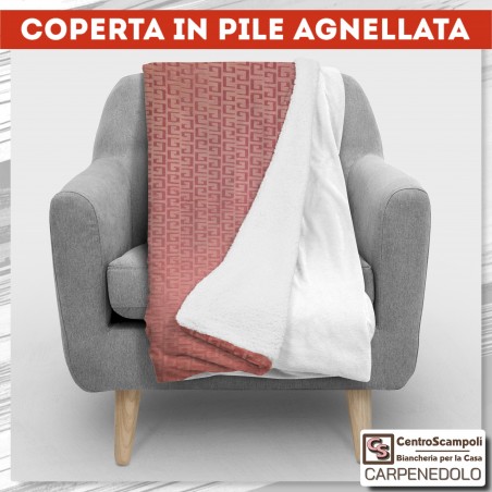 COPERTA IN PILE PLAID IN PILE MATRIMONIALE G ROSA ANTICO