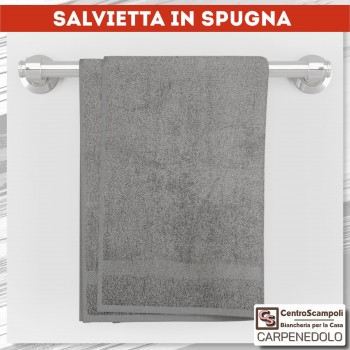 Asciugamani salvietta spugna viso 50x100 grigio scuro