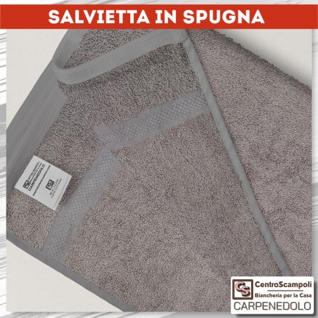 Asciugamani salvietta spugna viso 50x100 grigio