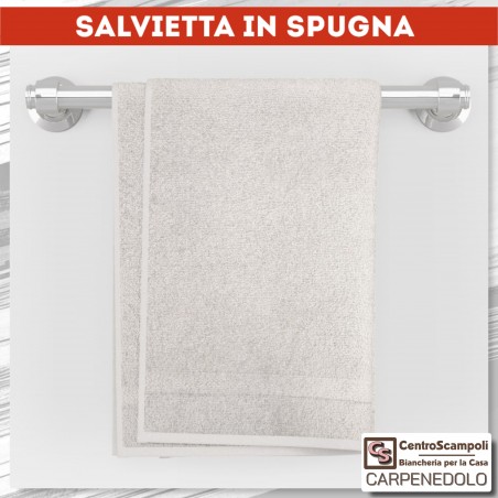 Asciugamani salvietta spugna viso 50x100 bianco