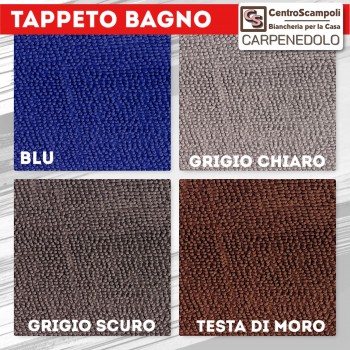 Tappeto bagno set 3 pezzi tris ricciolo grigio chiaro