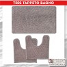 Tappeto bagno set 3 pezzi tris ricciolo grigio chiaro