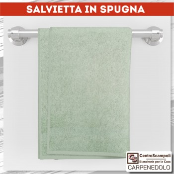 Asciugamani salvietta spugna viso 50x100 verde chiaro