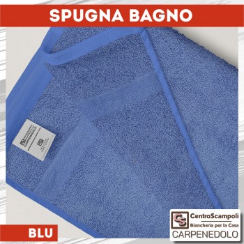 Telo doccia asciugamano spugna bagno 90x140 blu