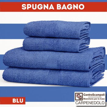 Telo doccia asciugamano spugna bagno 90x140 blu