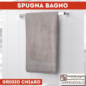 Telo doccia asciugamano spugna bagno 90x140 grigio chiaro