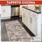 Tappeto cucina passatoia cucina 50x240 Rose Terra di siena