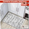 Tappeto 50x80 stampa digitale antiscivolo rose grigio