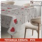 Tovaglia cerata PVC a metraggio cuore rosso