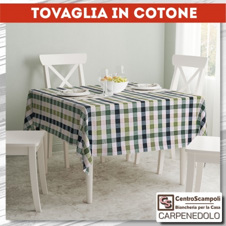 Tovaglia cotone stampato 140x240 Campagnola verde