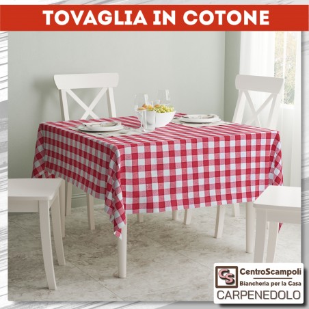 Tovaglia cotone stampato 140x240 Campagnola rosso