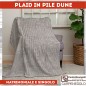 Plaid in pile matrimoniale Dune rigato grigio