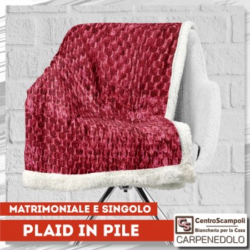 Coperta di pile agnellata Romina Bordeaux